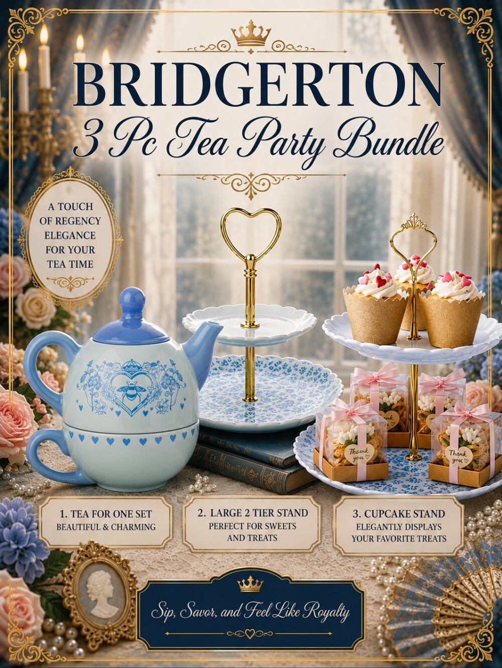Netflix Bridgerton - Tea Party Bundle - 3pc - NWT